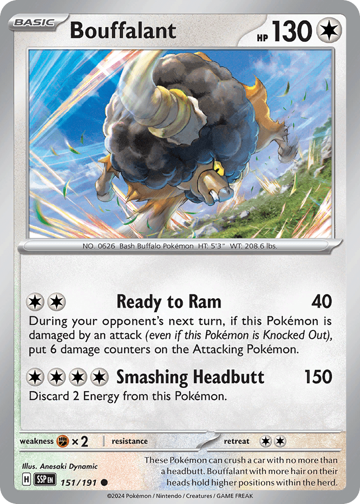 Bouffalant Surging Sparks card