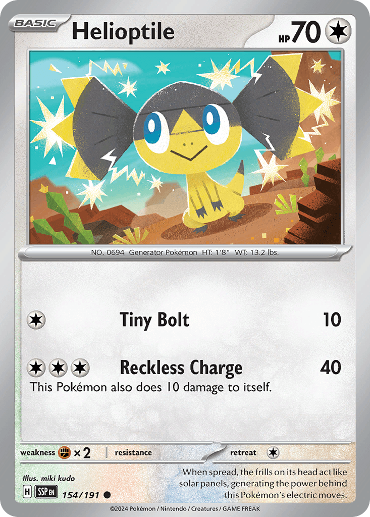 Helioptile Surging Sparks card