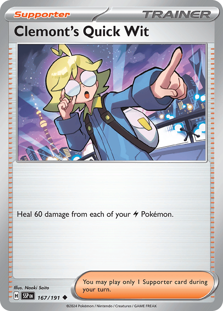 Clemont's Quick Wit Surging Sparks card