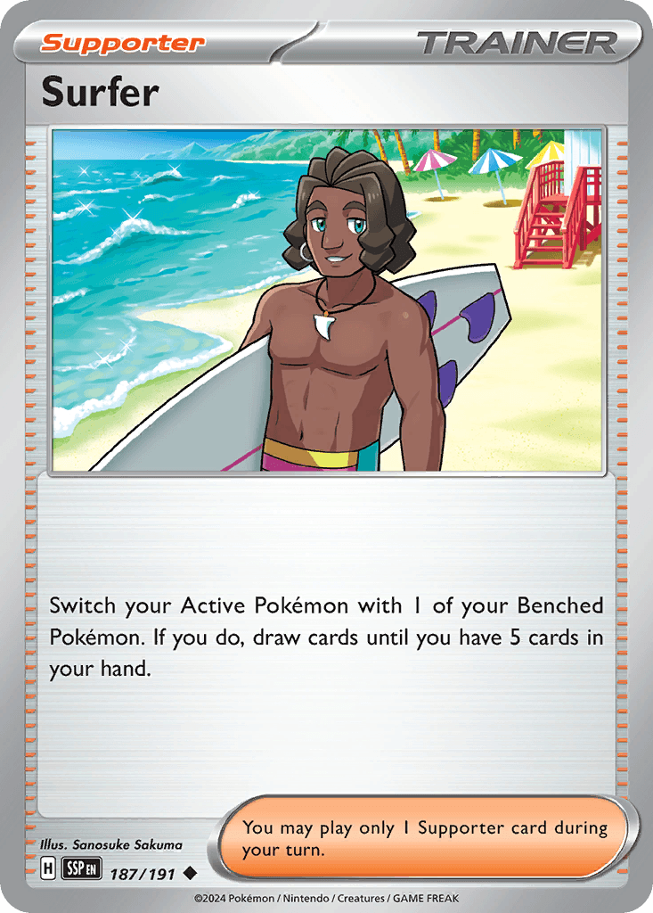 Surfer Surging Sparks card