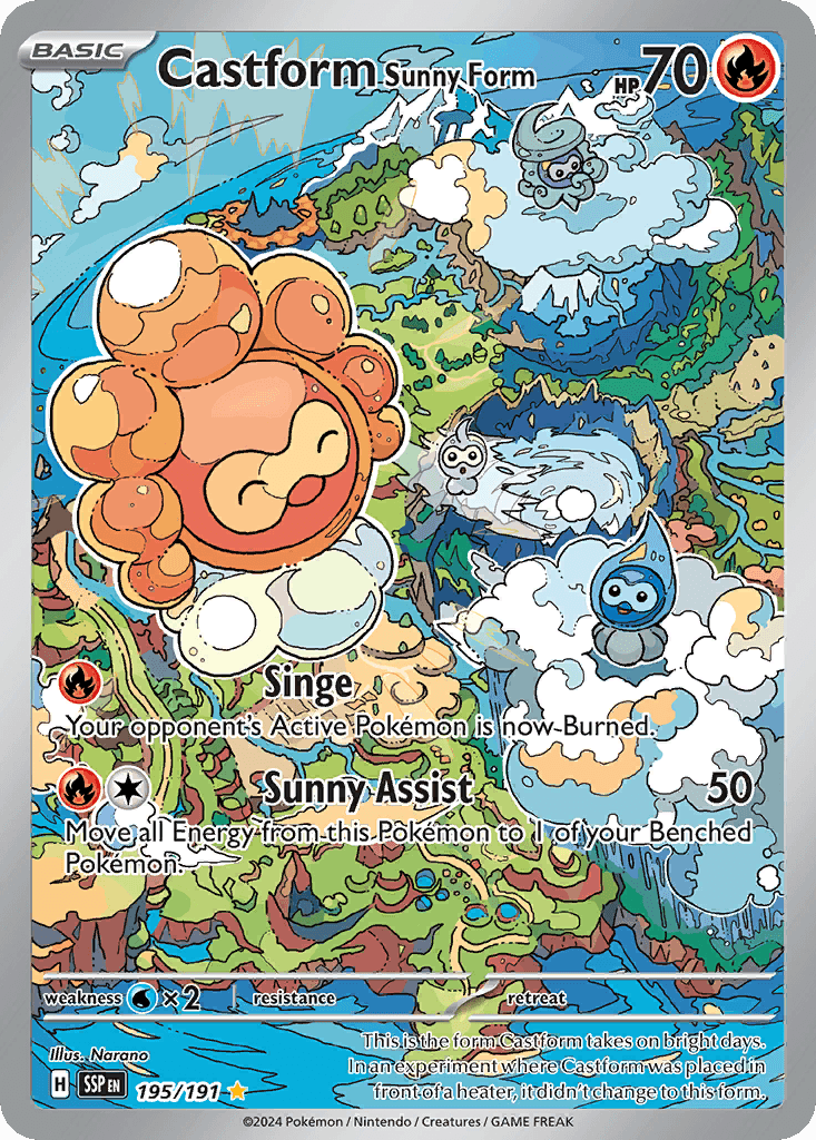 Castform Sunny Form Surging Sparks card