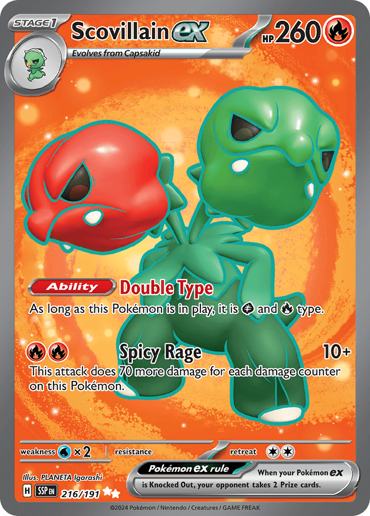 Scovillain ex Surging Sparks card