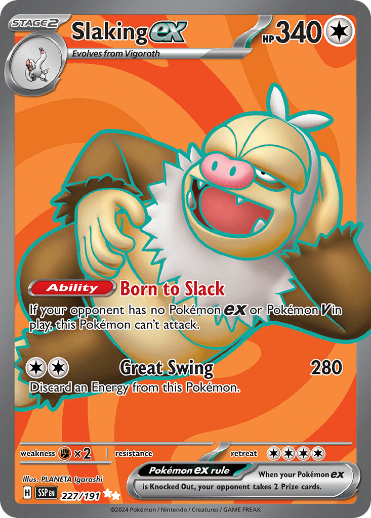 Slaking ex Surging Sparks card