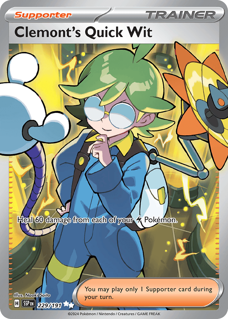 Clemont's Quick Wit Surging Sparks card