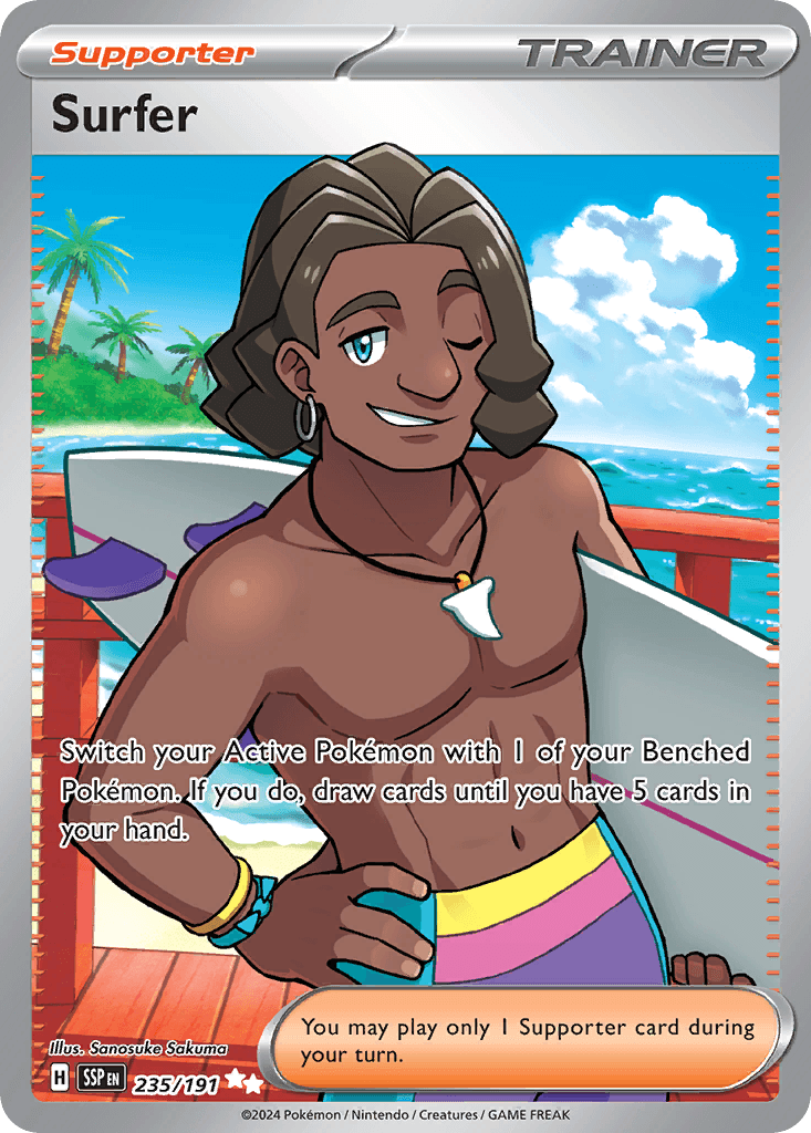Surfer Surging Sparks card