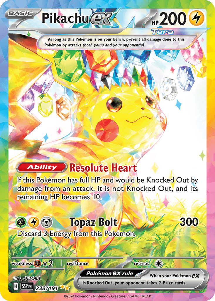 Pikachu ex Surging Sparks card