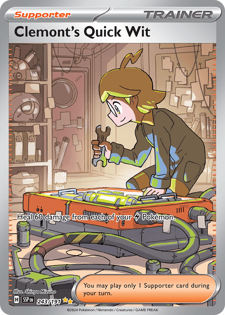 Clemont's Quick Wit Surging Sparks card
