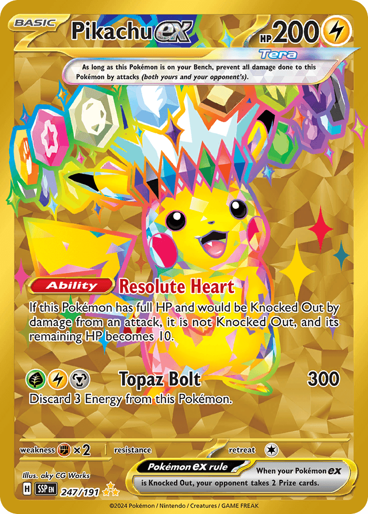 Pikachu ex Surging Sparks card
