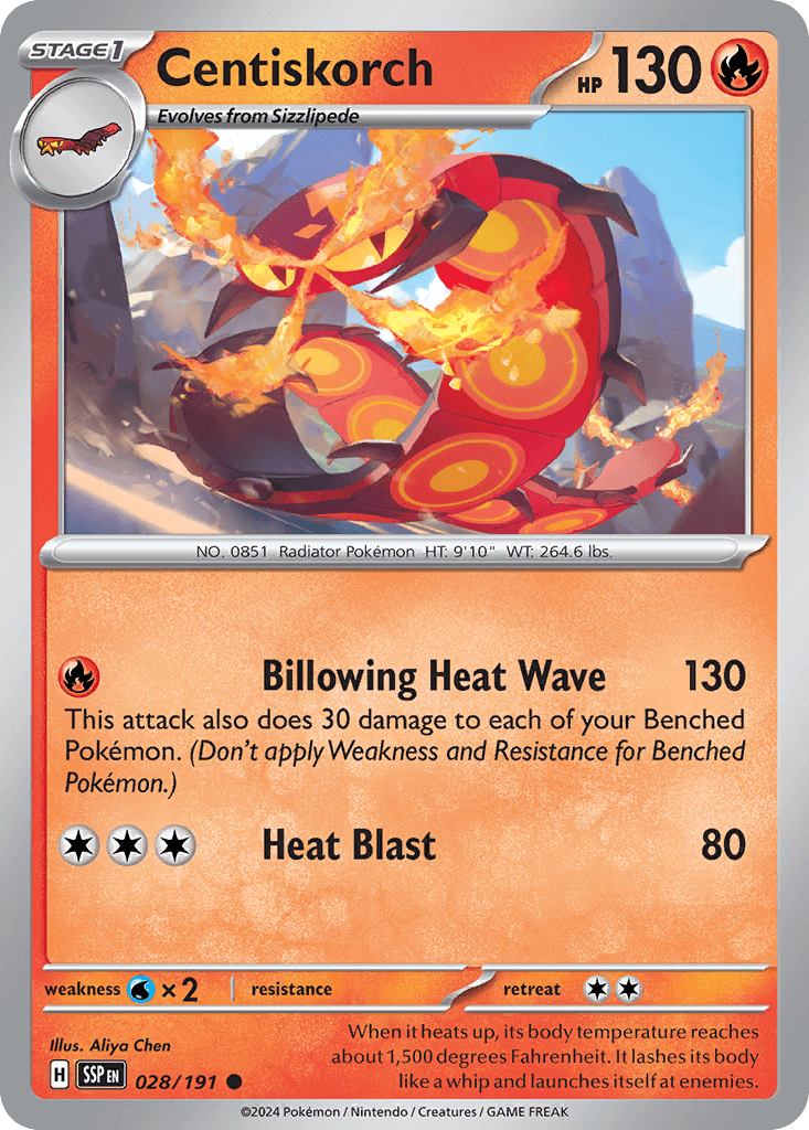 Centiskorch Surging Sparks card