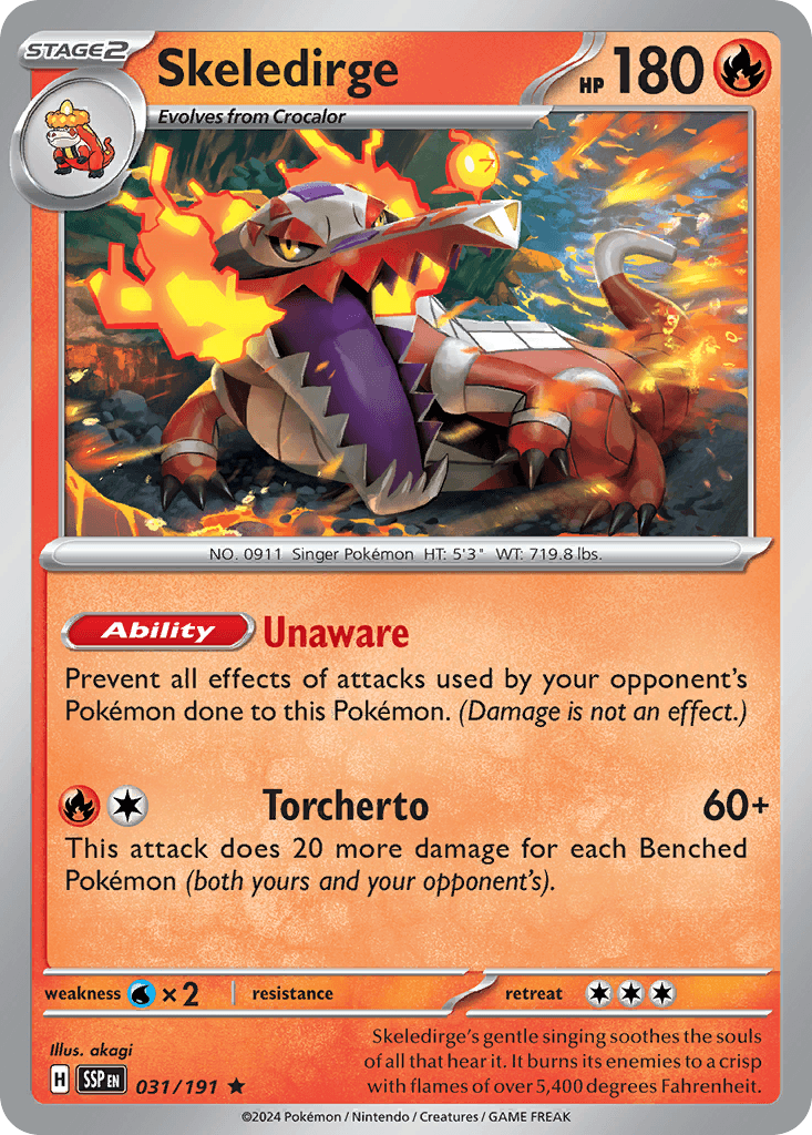 Skeledirge Surging Sparks card