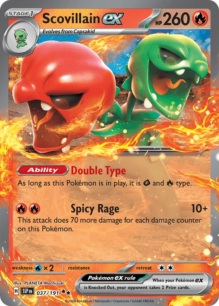 Scovillain ex Surging Sparks card