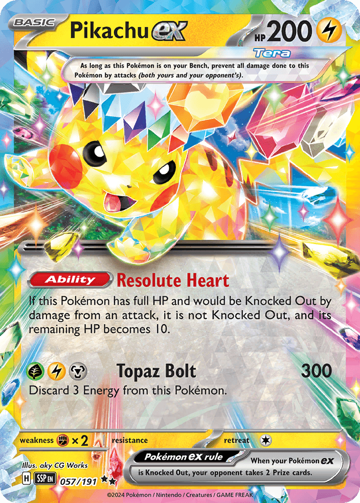 Pikachu ex Surging Sparks card