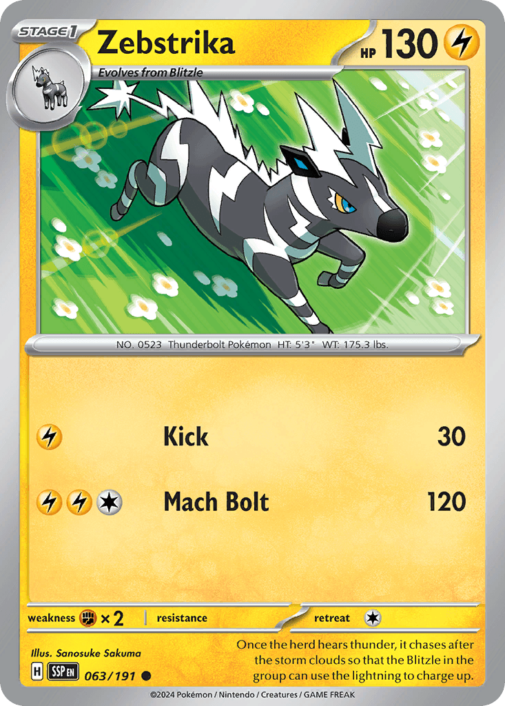 Zebstrika Surging Sparks card