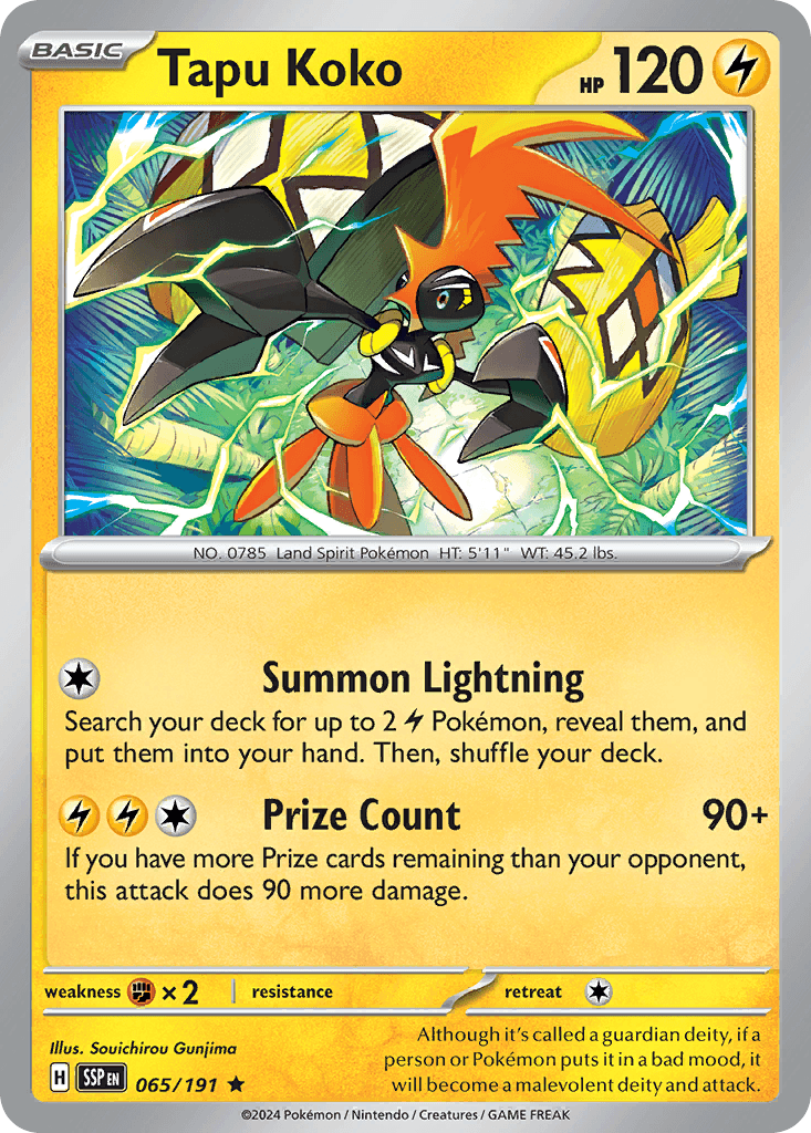 Tapu Koko Surging Sparks card
