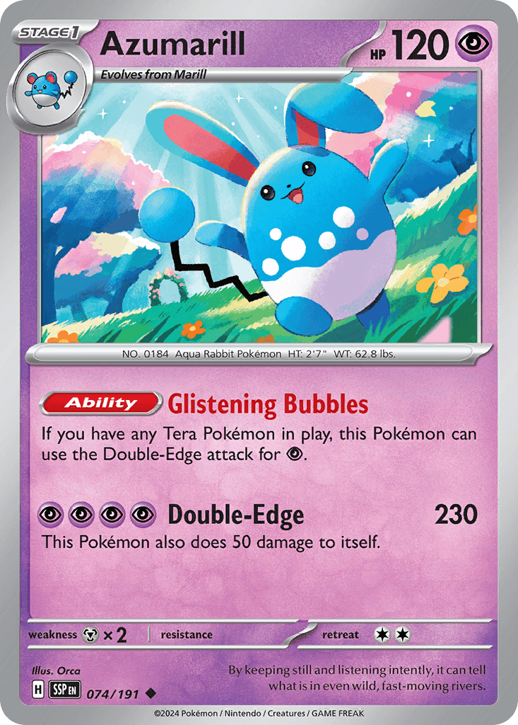 Azumarill Surging Sparks card