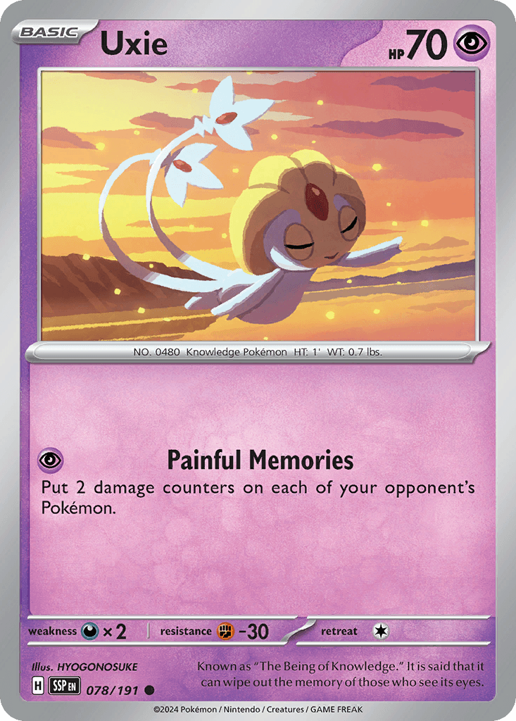 Uxie Surging Sparks card
