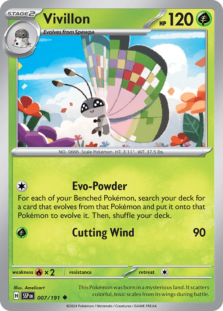 Vivillon Surging Sparks card