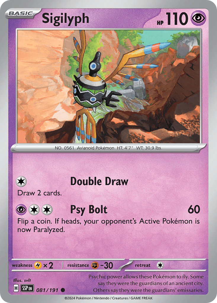 Sigilyph Surging Sparks card