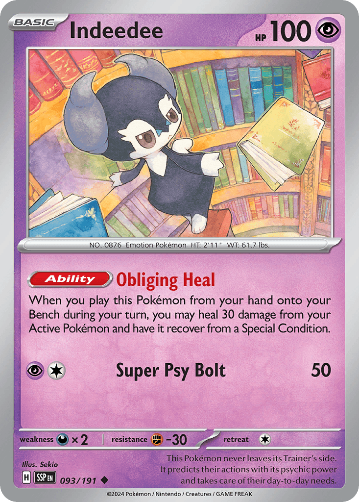 Indeedee Surging Sparks card