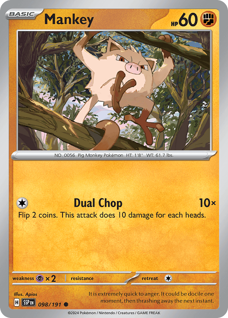 Mankey Surging Sparks card
