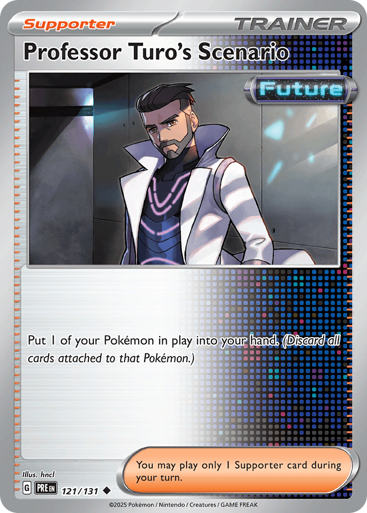 Professor Turo's Scenario Prismatic Evolutions card