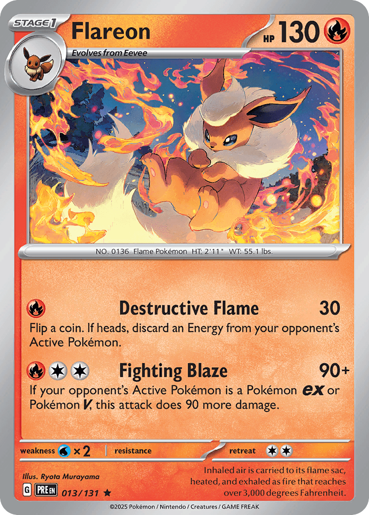 Flareon Prismatic Evolutions card