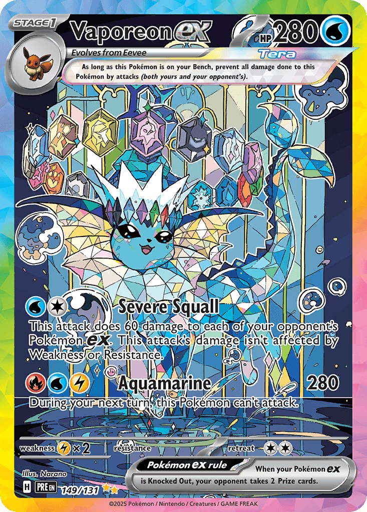 Vaporeon ex Prismatic Evolutions card