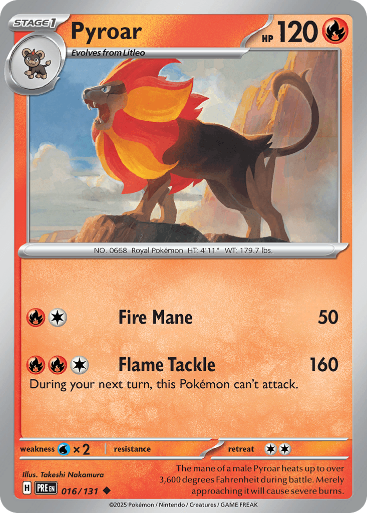 Pyroar Prismatic Evolutions card