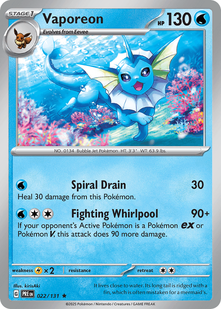 Vaporeon Prismatic Evolutions card