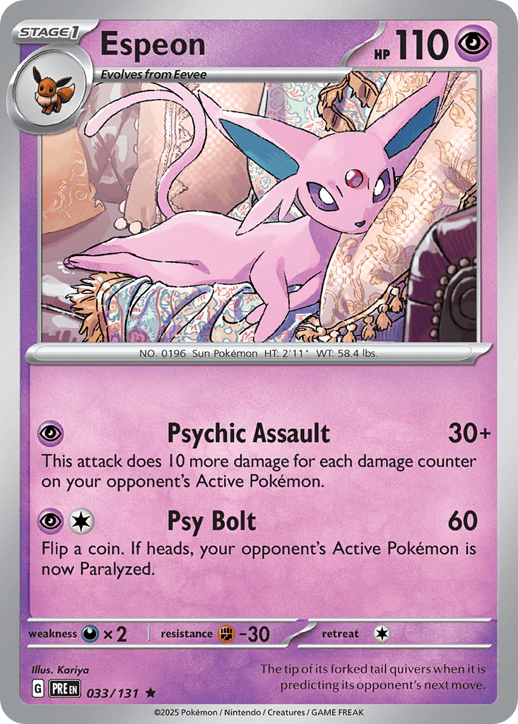 Espeon Prismatic Evolutions card