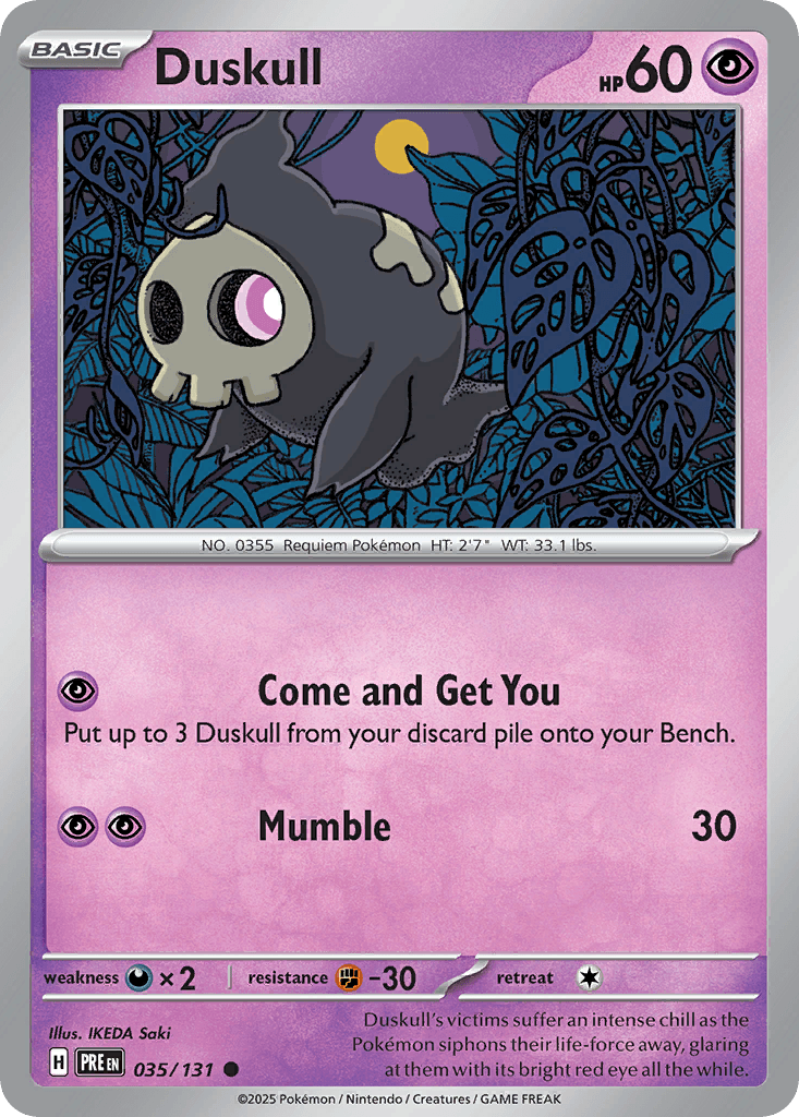 Duskull Prismatic Evolutions card