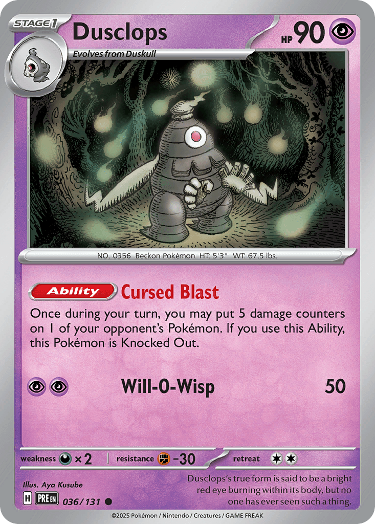 Dusclops Prismatic Evolutions card