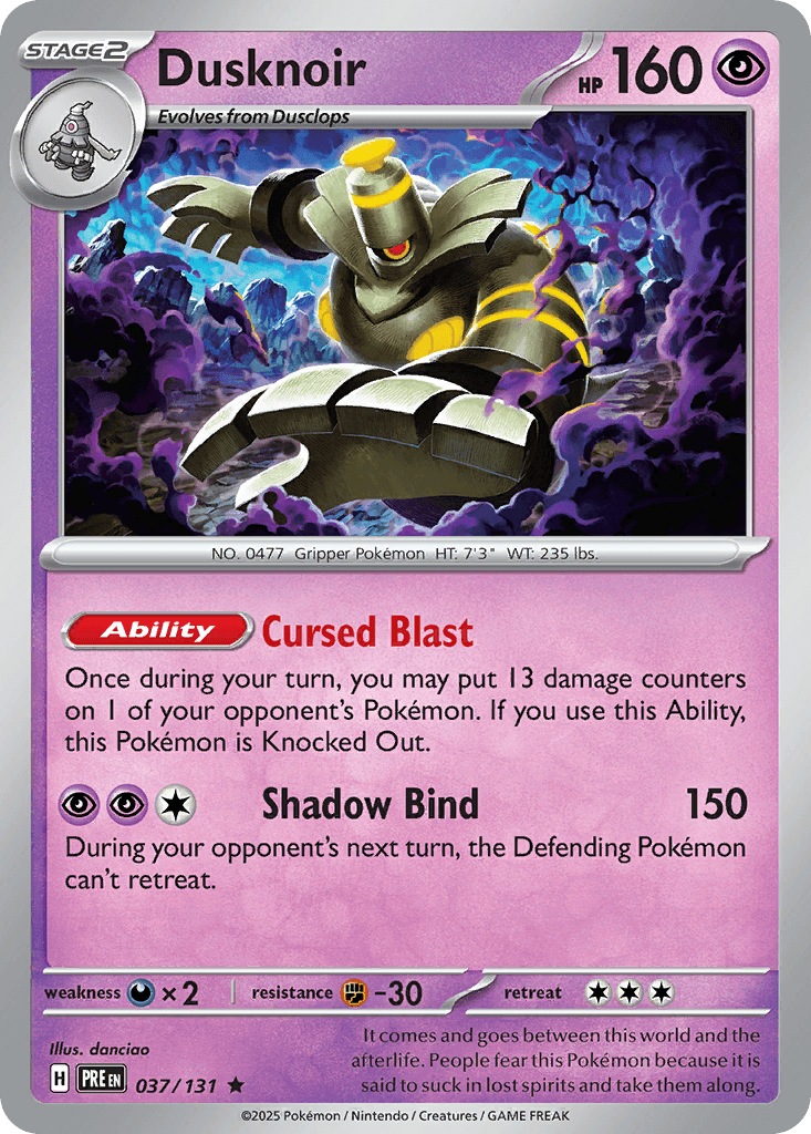 Dusknoir Prismatic Evolutions card