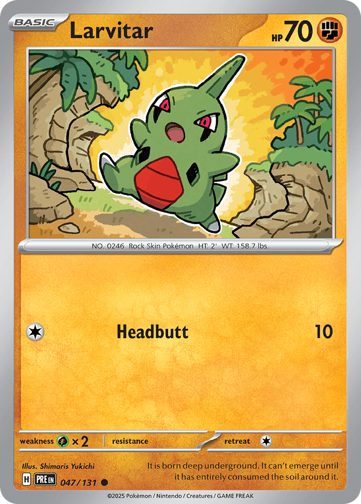 Larvitar Prismatic Evolutions card