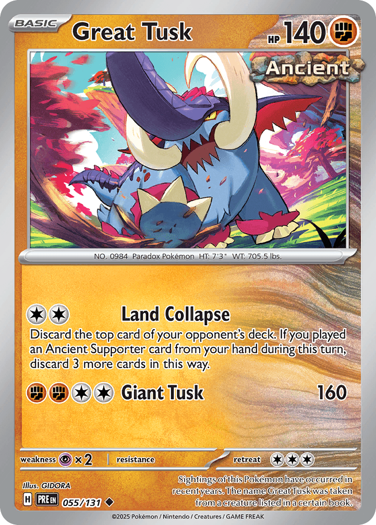 Great Tusk Prismatic Evolutions card
