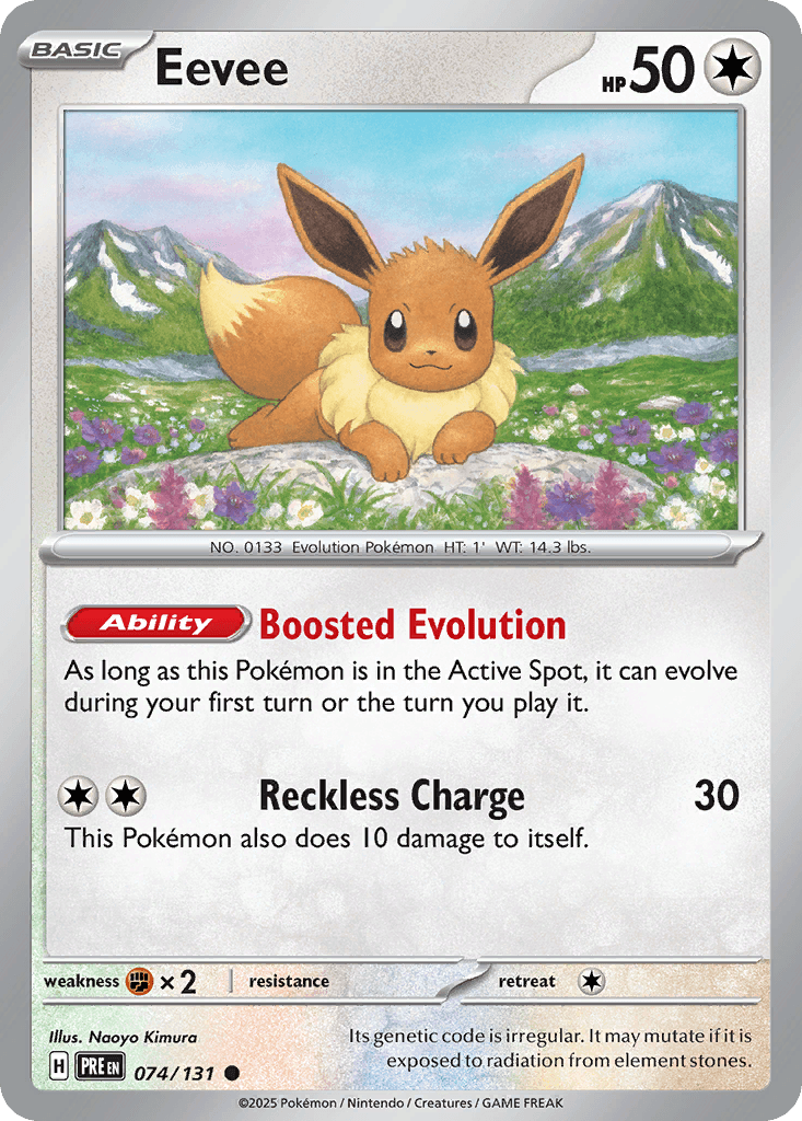 Eevee Prismatic Evolutions card