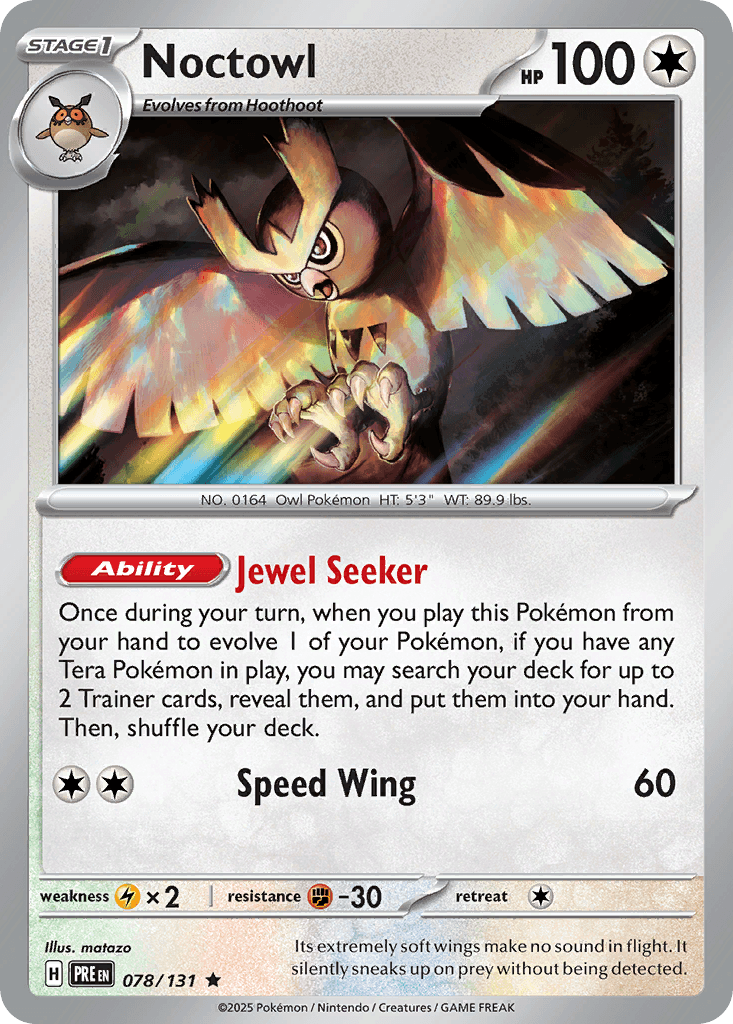 Noctowl Prismatic Evolutions card