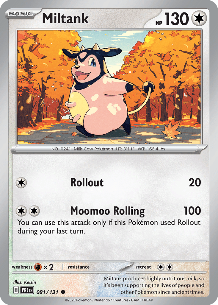 Miltank Prismatic Evolutions card