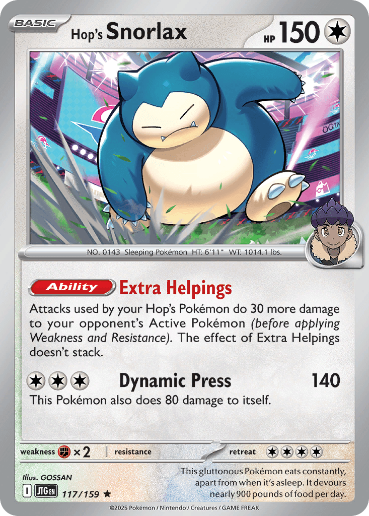 Hop's Snorlax Journey Together card