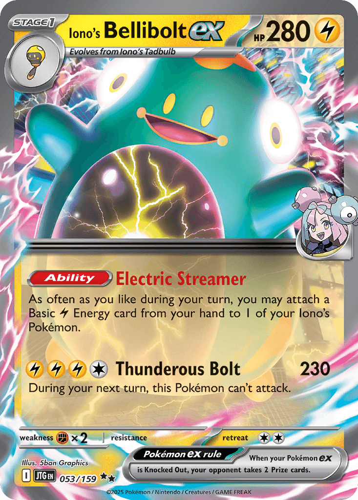 Iono's Bellibolt ex Journey Together card