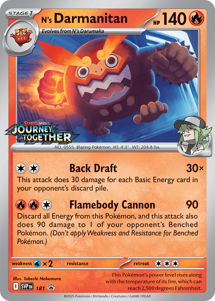 N's Darmanitan 宝可梦 card