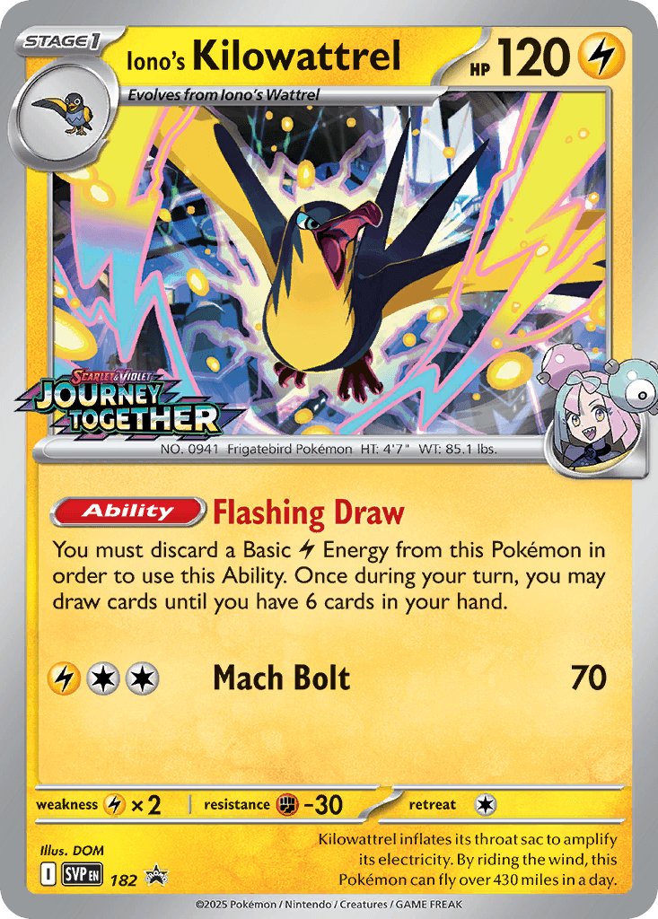 Iono's Kilowattrel Scarlet & Violet Black Star Promos card