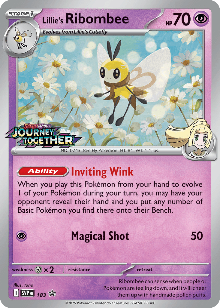Lillie's Ribombee Scarlet & Violet Black Star Promos card