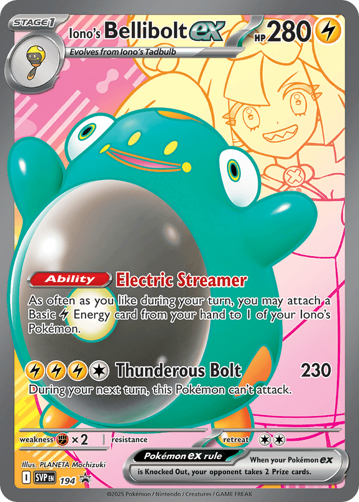 Iono's Bellibolt ex Scarlet & Violet Black Star Promos card
