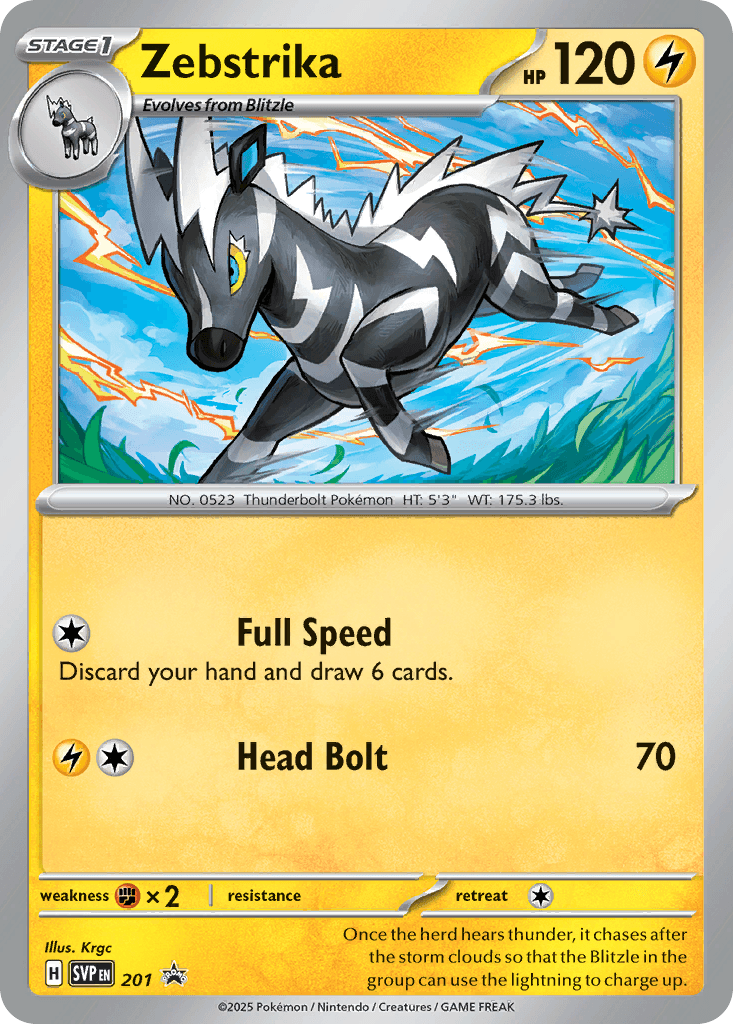 Zebstrika Scarlet & Violet Black Star Promos card