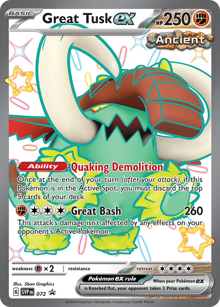 Great Tusk ex Scarlet & Violet Black Star Promos card
