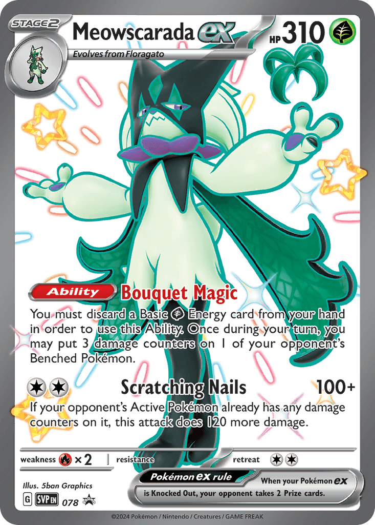 Meowscarada ex Scarlet & Violet Black Star Promos card