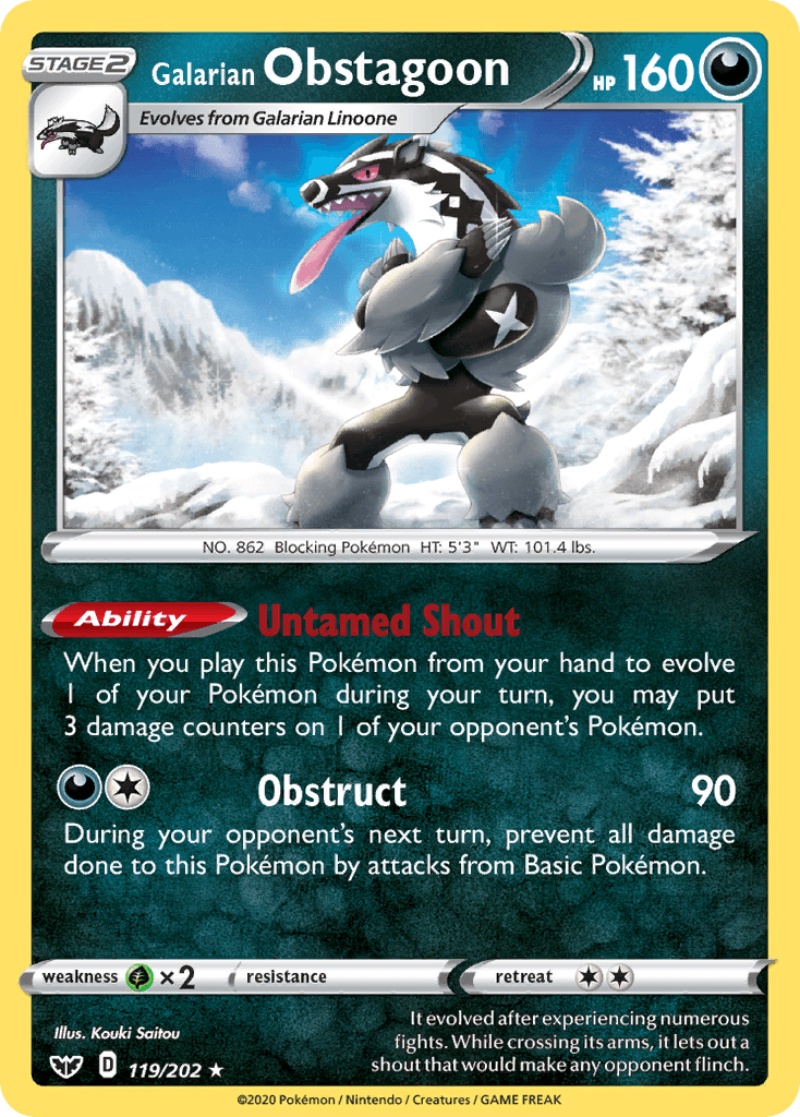 Galarian Obstagoon Sword & Shield card