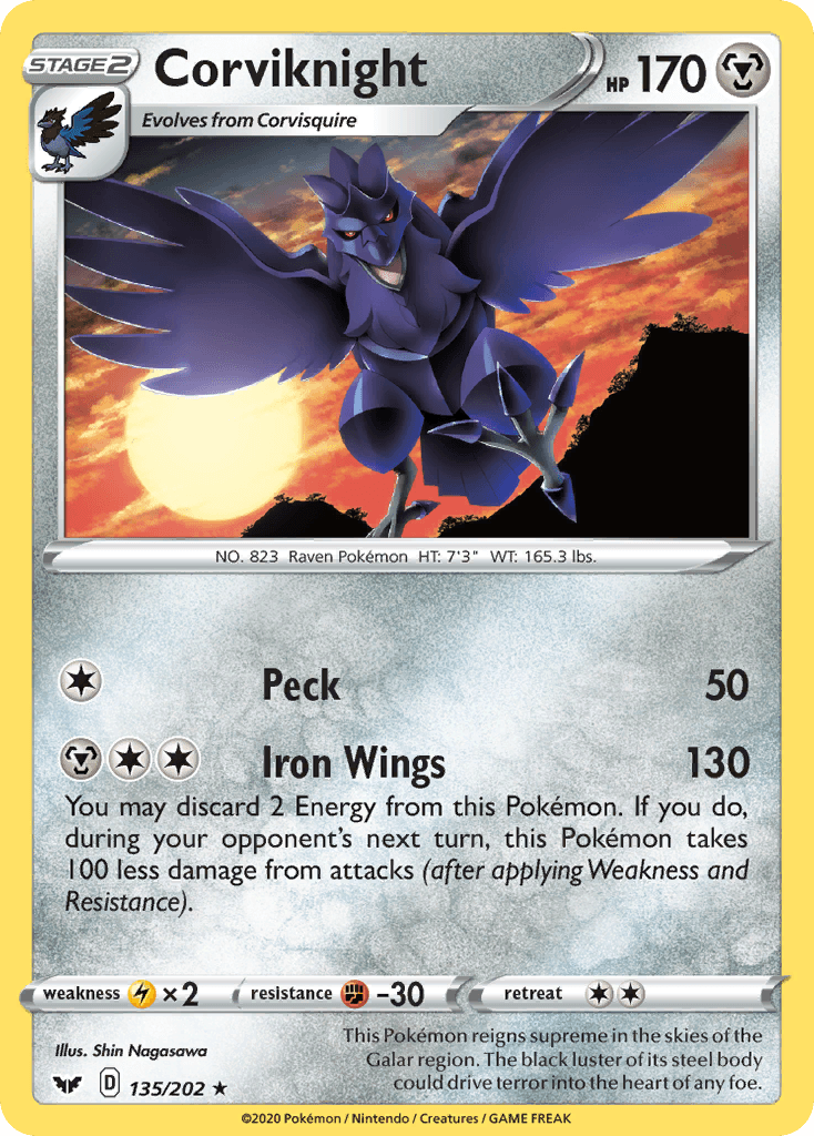 Corviknight Sword & Shield card