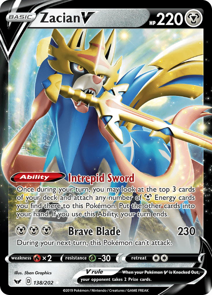 Zacian V Sword & Shield card